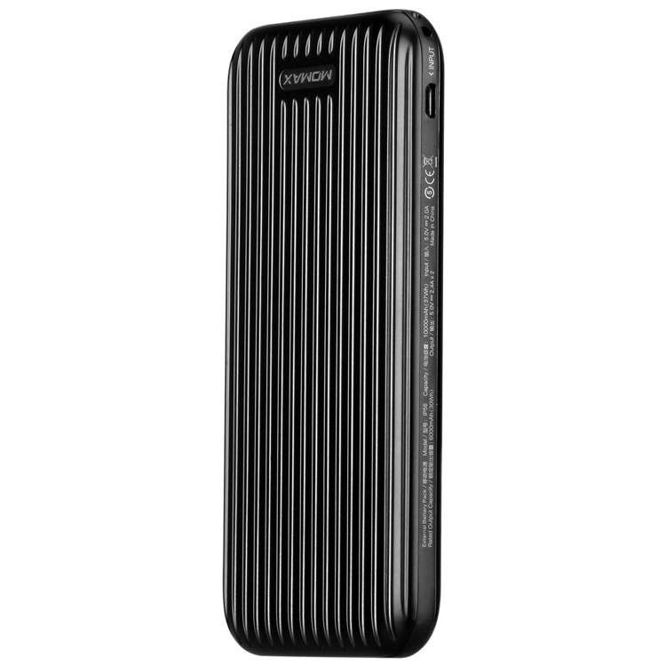 Momax iPower Go Thin 10000mAh Portable Dual USB 2.4A Power Bank - Black-7