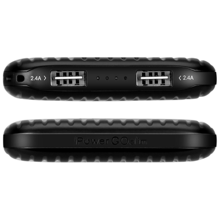 Momax iPower Go Thin 10000mAh Portable Dual USB 2.4A Power Bank - Black-9