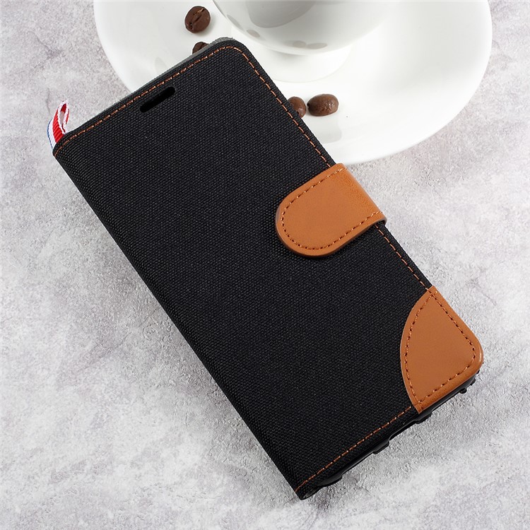 England Style Jean Cloth Leather Card Holder Smartphone Case for Huawei P8 Lite (2017) / Honor 8 Lite - Black-3