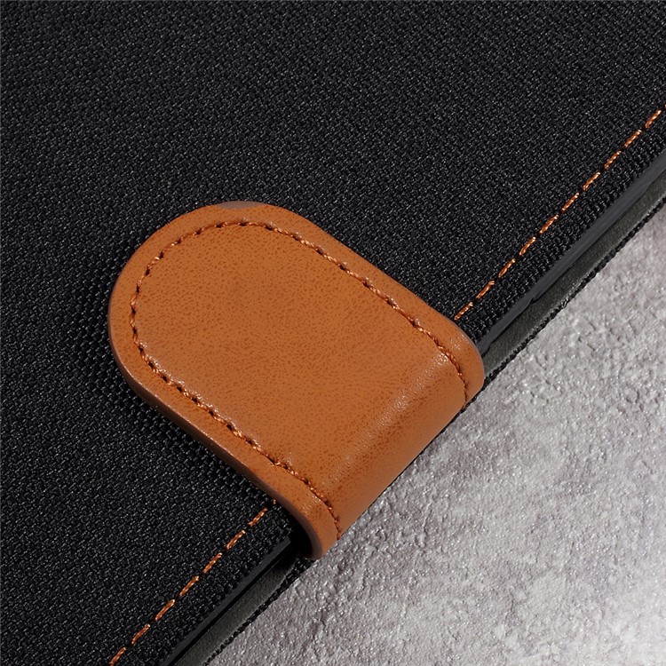 England Style Jean Cloth Leather Card Holder Smartphone Case for Huawei P10 - Black-10