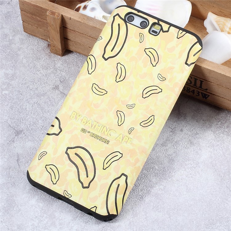 Embossed Pattern Soft TPU Back Phone Cover for Huawei P10 - Bananas Pattern-1