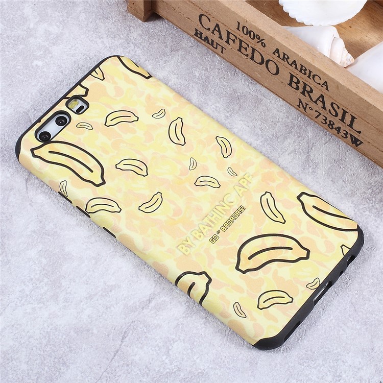 Embossed Pattern Soft TPU Back Phone Cover for Huawei P10 - Bananas Pattern-3