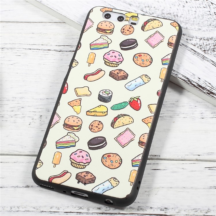 Embossment Printing Pattern TPU Mobile Phone Case for Huawei P10 Plus - Dessert-1
