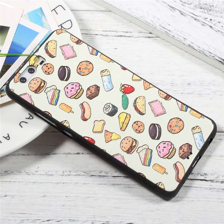 Embossment Printing Pattern TPU Mobile Phone Case for Huawei P10 Plus - Dessert-4