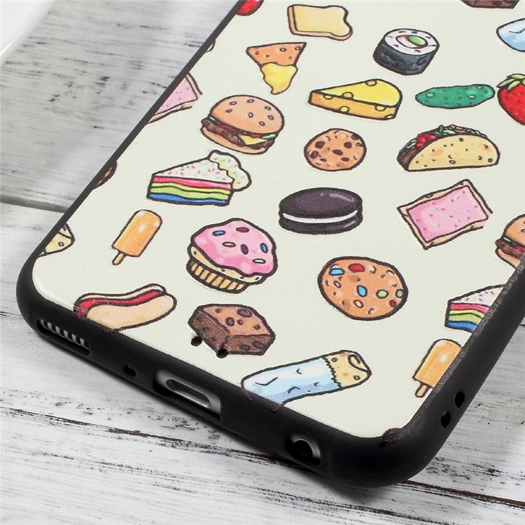 Embossment Printing Pattern TPU Mobile Phone Case for Huawei P10 Plus - Dessert-6