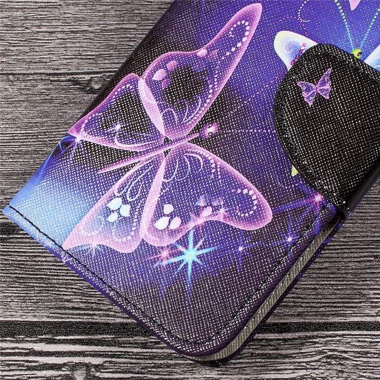 Pattern Printing Leather Wallet Folio Flip Case for Huawei P10 Lite - Shiny Butterflies-5