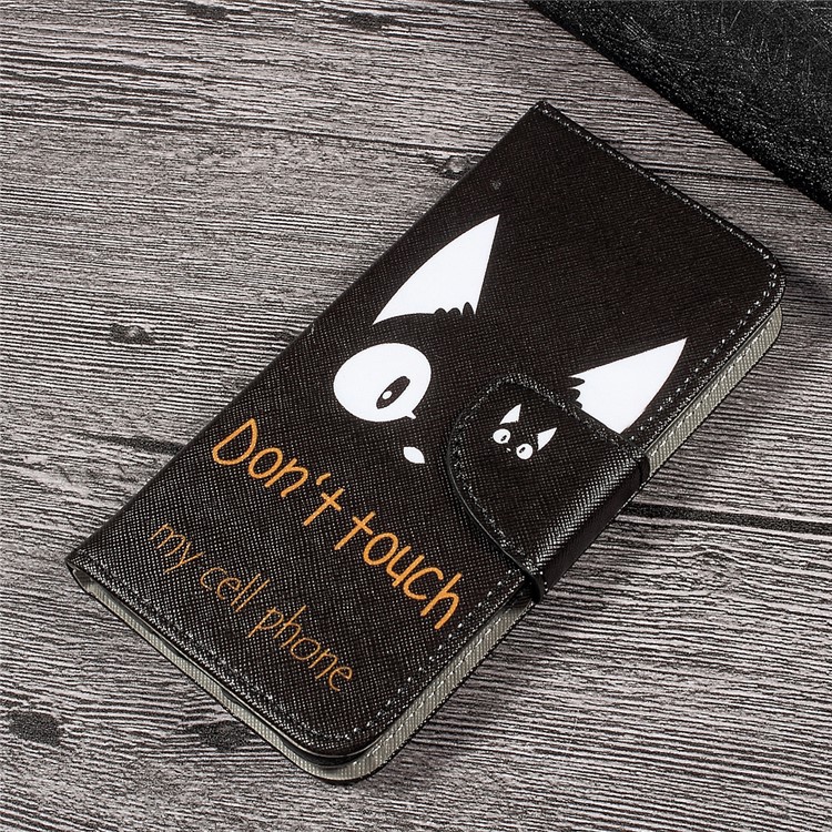 Patterned Leather Card Slots Stand Shell Case for Huawei P10 Lite - Do Not Touch My Phone-3