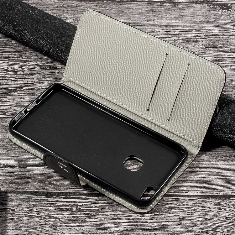 Patterned Leather Card Slots Stand Shell Case for Huawei P10 Lite - Do Not Touch My Phone-5