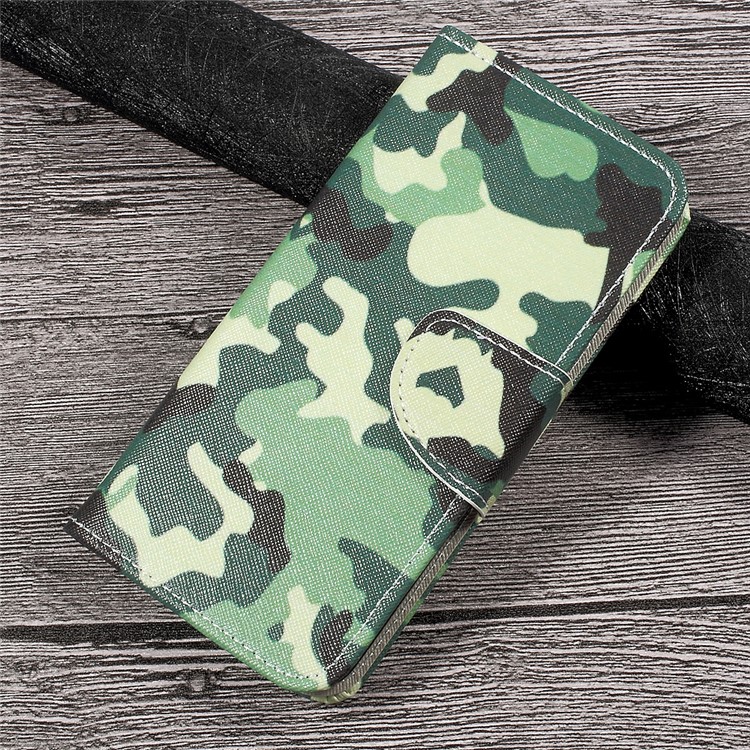 Patterned Wallet Leather Cell Phone Case for Huawei P10 Lite - Camouflage Pattern-1