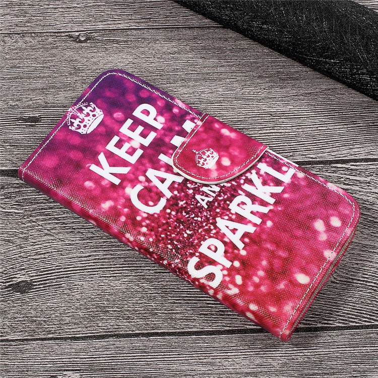 Patterned Leather Magnetic Wallet Shell for Huawei P10 Lite - Keep Calm and Sparkle-3