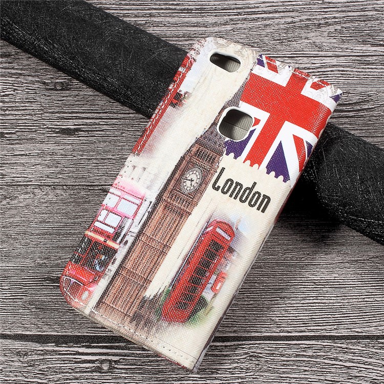 Printing Pattern Wallet Leather Cover for Huawei P10 Lite - London Elements-2