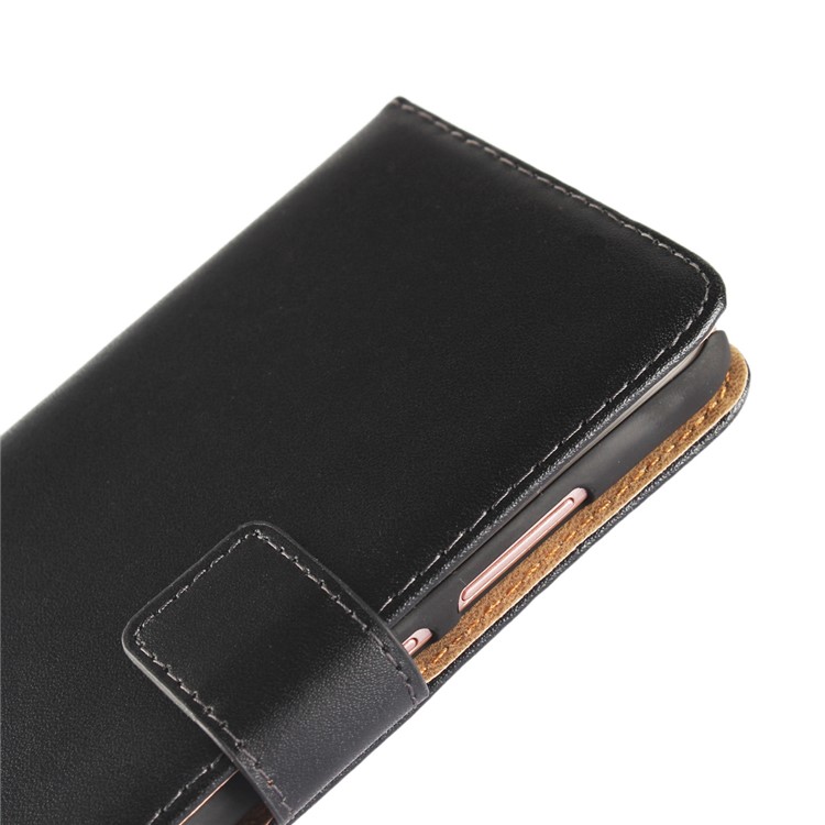 Genuine Split Leather Wallet Magnetic Flip Case for Huawei P10 - Black-9