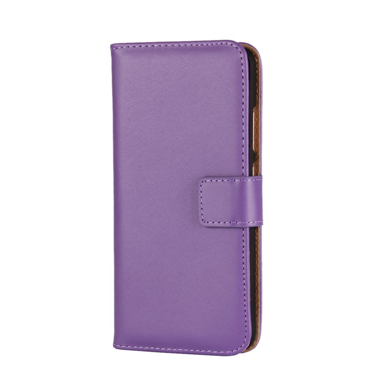 Genuine Split Leather Card Slots Phone Shell for Huawei P10 - Purple-2