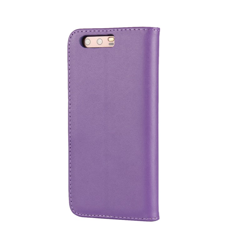 Genuine Split Leather Card Slots Phone Shell for Huawei P10 - Purple-3