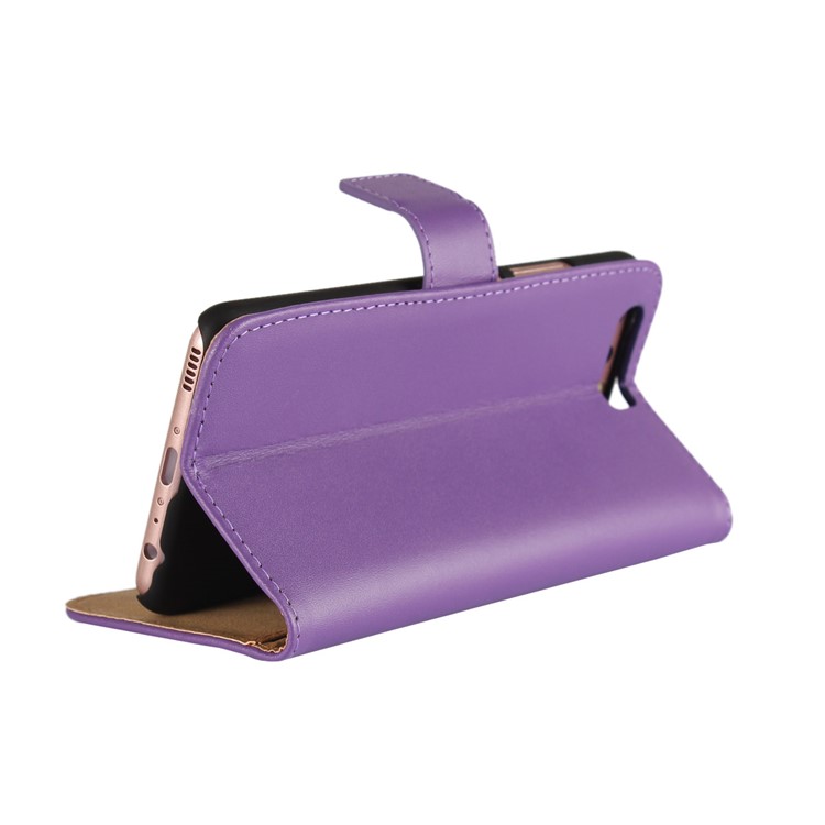 Genuine Split Leather Card Slots Phone Shell for Huawei P10 - Purple-4