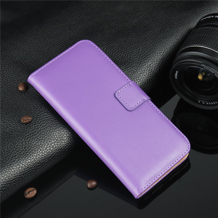 Genuine Split Leather Card Slots Phone Shell for Huawei P10 - Purple-5