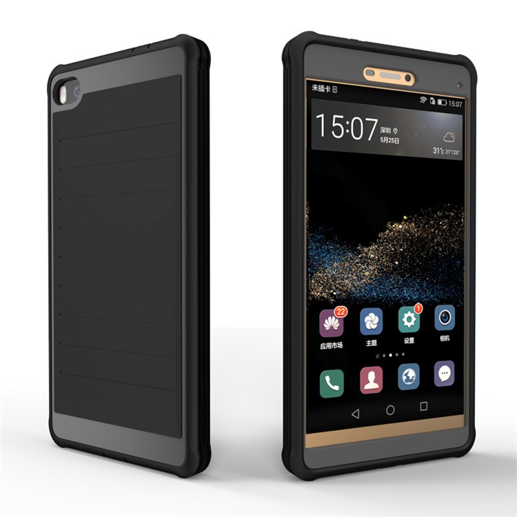 BOW 360 Degree Wrapped Drop-proof Silicone Case for Huawei Ascend P8 - Black-1