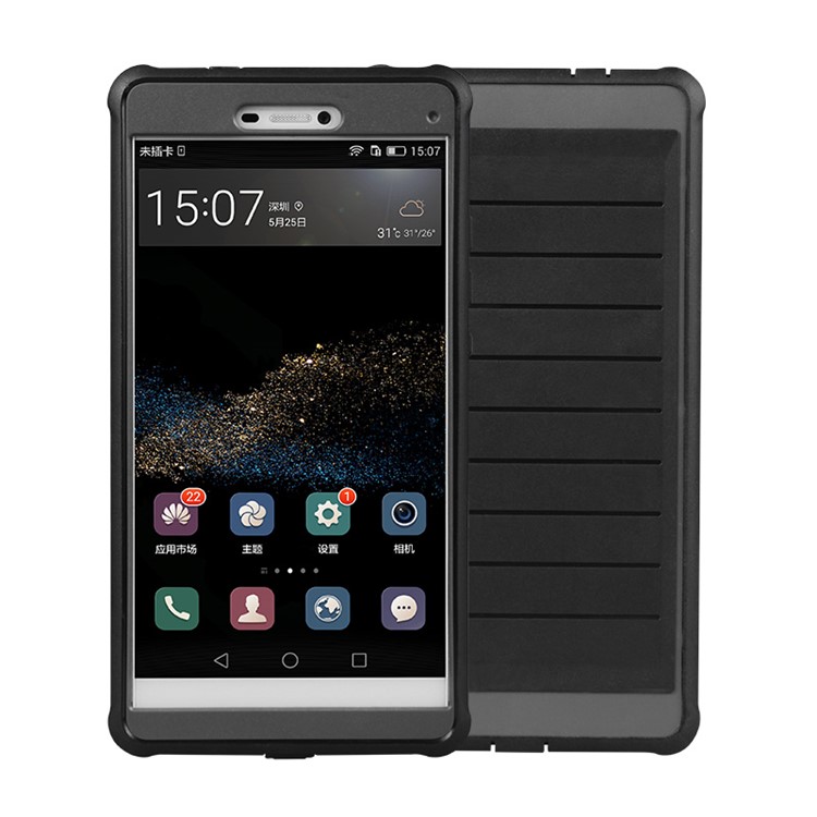 BOW 360 Degree Wrapped Drop-proof Silicone Case for Huawei Ascend P8 - Black-2