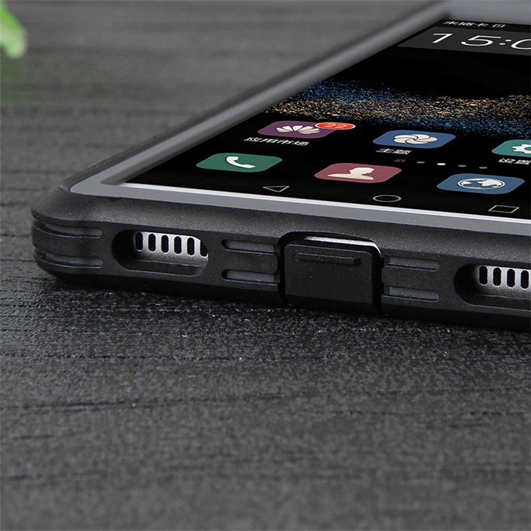 BOW 360 Degree Wrapped Drop-proof Silicone Case for Huawei Ascend P8 - Black-4