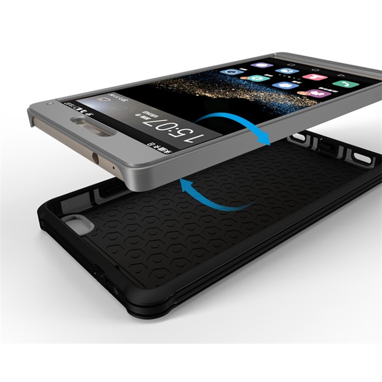 BOW 360 Degree Wrapped Drop-proof Silicone Case for Huawei Ascend P8 - Black-7