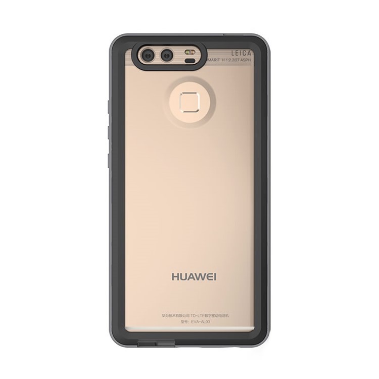 Shock-resistant TPU Edges Clear Acrylic Back Phone Case for Huawei P9 - Black-4