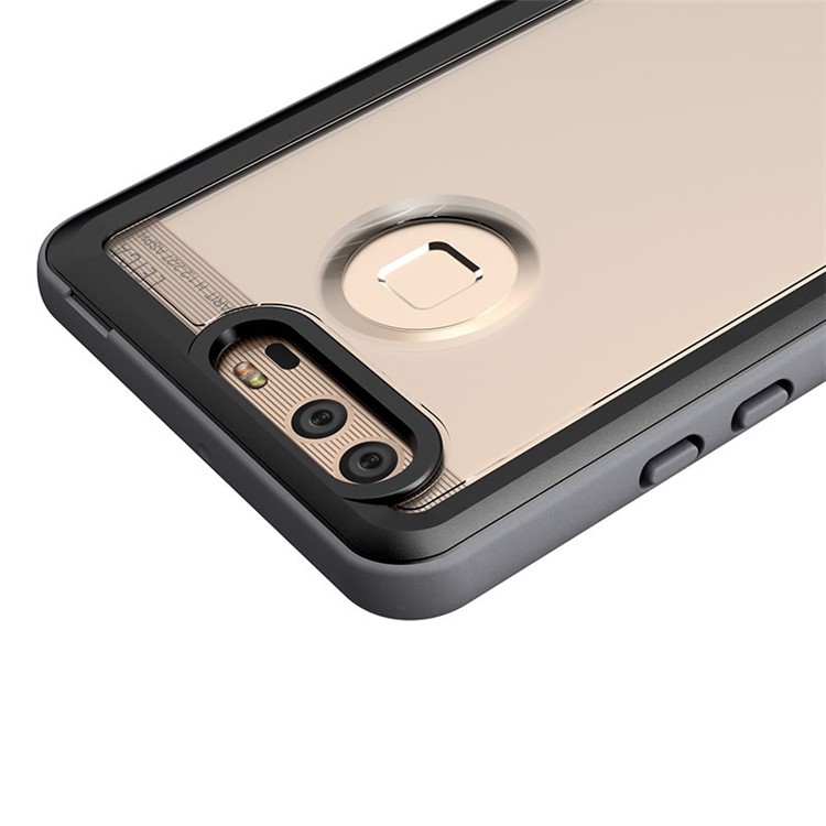 Shock-resistant TPU Edges Clear Acrylic Back Phone Case for Huawei P9 - Black-5