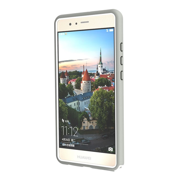 Shock-resistant TPU Edges Clear Acrylic Back Shell Case for Huawei P9 - White-2