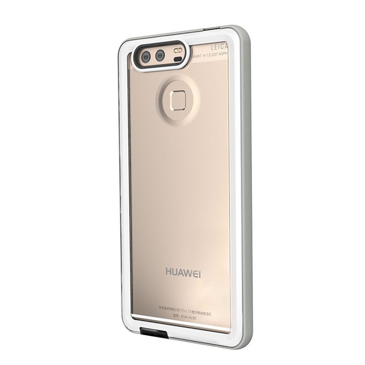 Shock-resistant TPU Edges Clear Acrylic Back Shell Case for Huawei P9 - White-3