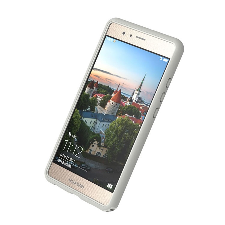 Shock-resistant TPU Edges Clear Acrylic Back Shell Case for Huawei P9 - White-5