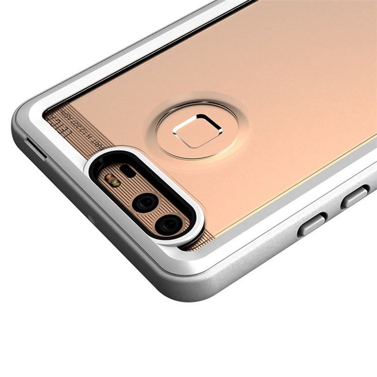 Shock-resistant TPU Edges Clear Acrylic Back Shell Case for Huawei P9 - White-6