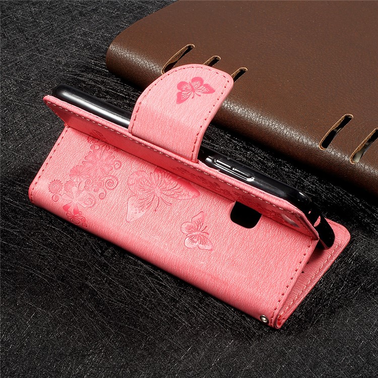 Imprinted Butterfly Flowers Flip Stand Leather Wallet Cover for Huawei P10 Lite - Pink-4