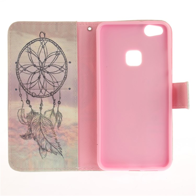 Stand Leather Wallet Protector Case with Pattern Printing for Huawei P10 Lite - Dream Catcher-10