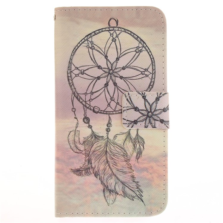 Stand Leather Wallet Protector Case with Pattern Printing for Huawei P10 Lite - Dream Catcher-2