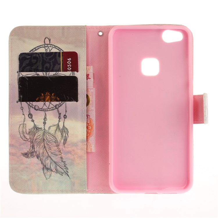 Stand Leather Wallet Protector Case with Pattern Printing for Huawei P10 Lite - Dream Catcher-9