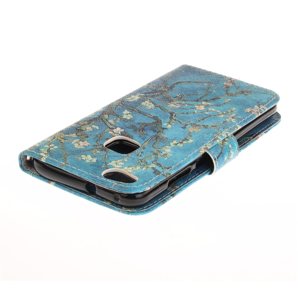 Patterned PU Leather Case with Wallet Slots for Huawei P10 Lite - Almond Tree in Blossom-5