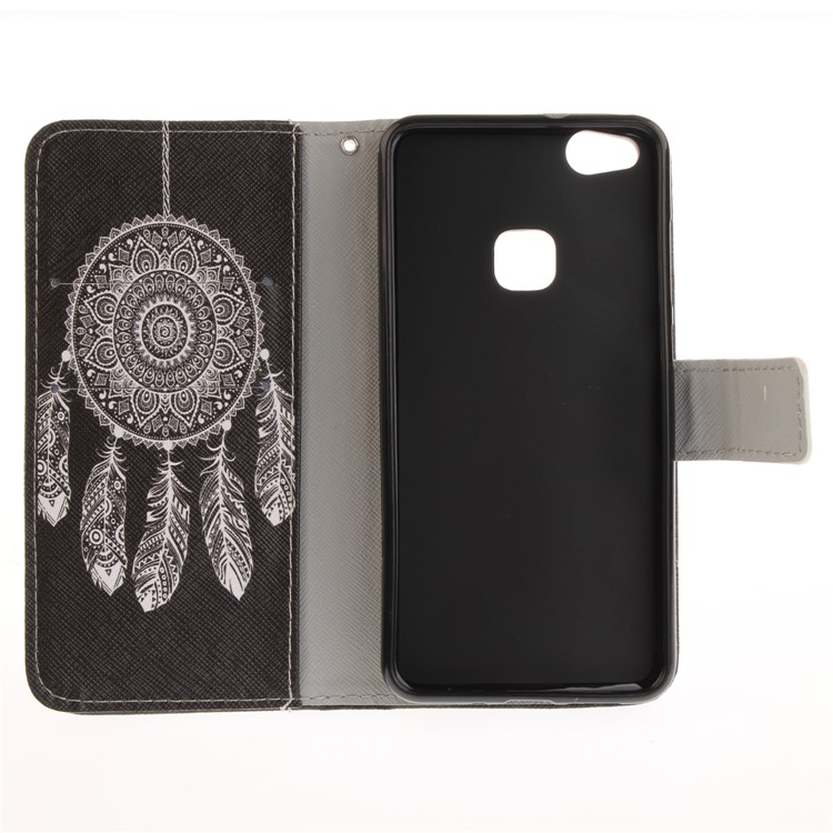 Patterned Leather Wallet Mobile Phone Cover for Huawei P10 Lite - Tribal Dreamcatcher-10