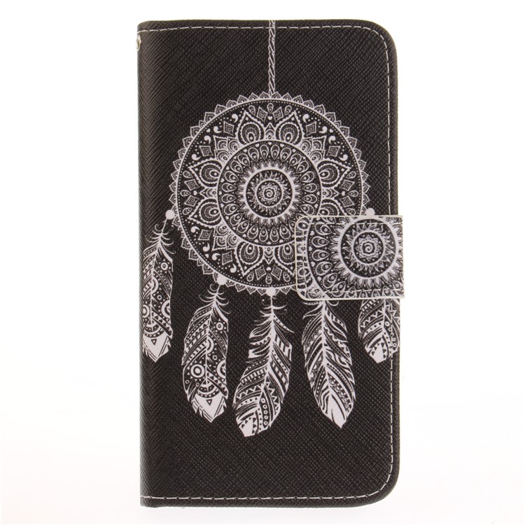 Patterned Leather Wallet Mobile Phone Cover for Huawei P10 Lite - Tribal Dreamcatcher-2