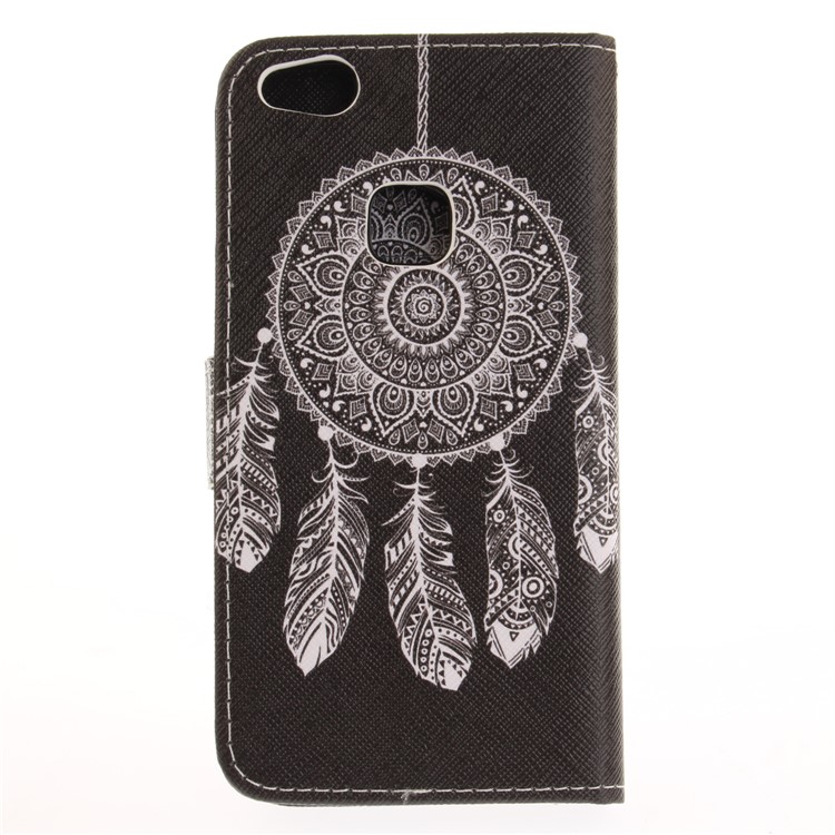Patterned Leather Wallet Mobile Phone Cover for Huawei P10 Lite - Tribal Dreamcatcher-3