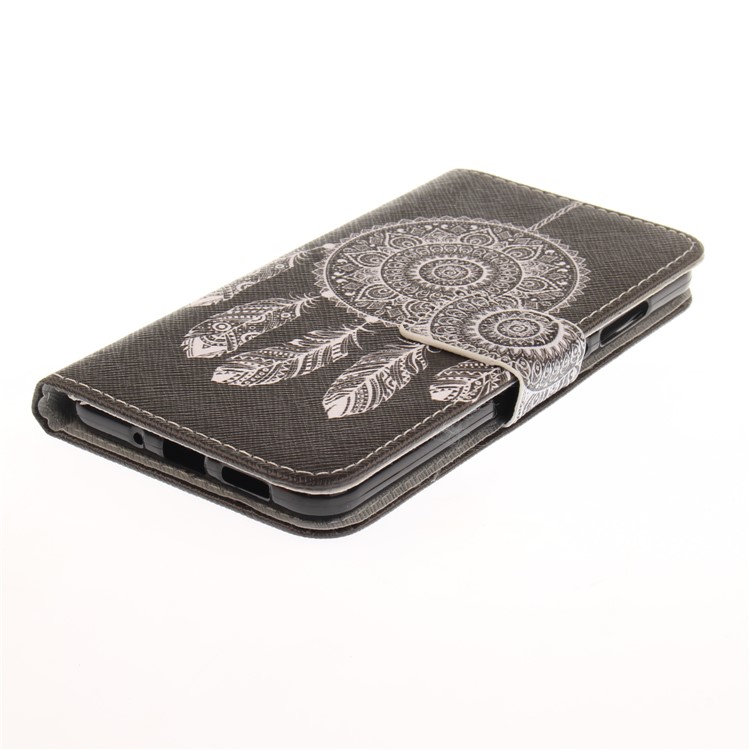 Patterned Leather Wallet Mobile Phone Cover for Huawei P10 Lite - Tribal Dreamcatcher-4