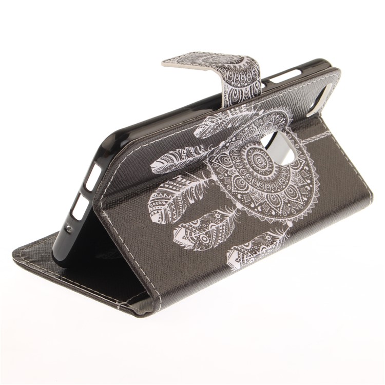 Patterned Leather Wallet Mobile Phone Cover for Huawei P10 Lite - Tribal Dreamcatcher-7