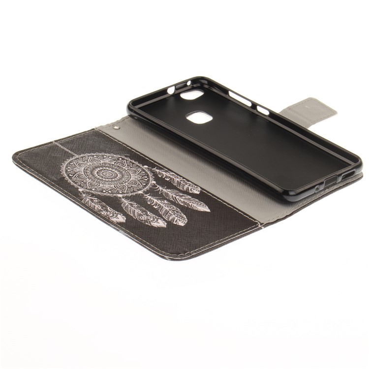 Patterned Leather Wallet Mobile Phone Cover for Huawei P10 Lite - Tribal Dreamcatcher-8