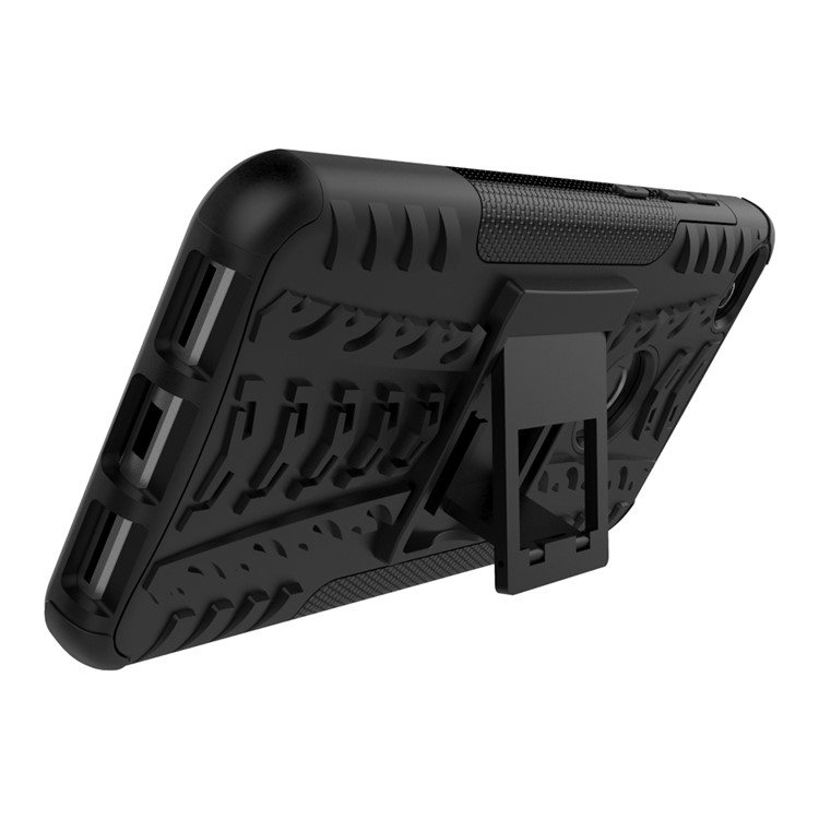 Kickstand PC TPU Hybrid Phone Casing Cool Tyre Pattern for Huawei P8 Lite (2017) / Honor 8 Lite - Black-10