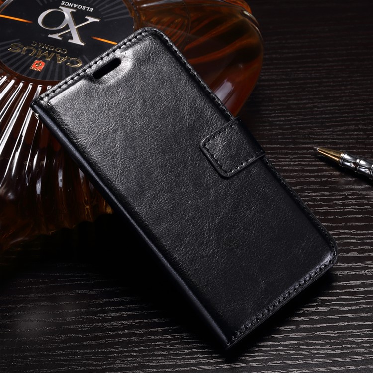 Crazy Horse ID/Credit Card Slots Leather Cell Phone Case for Huawei P10 Lite - Black-1