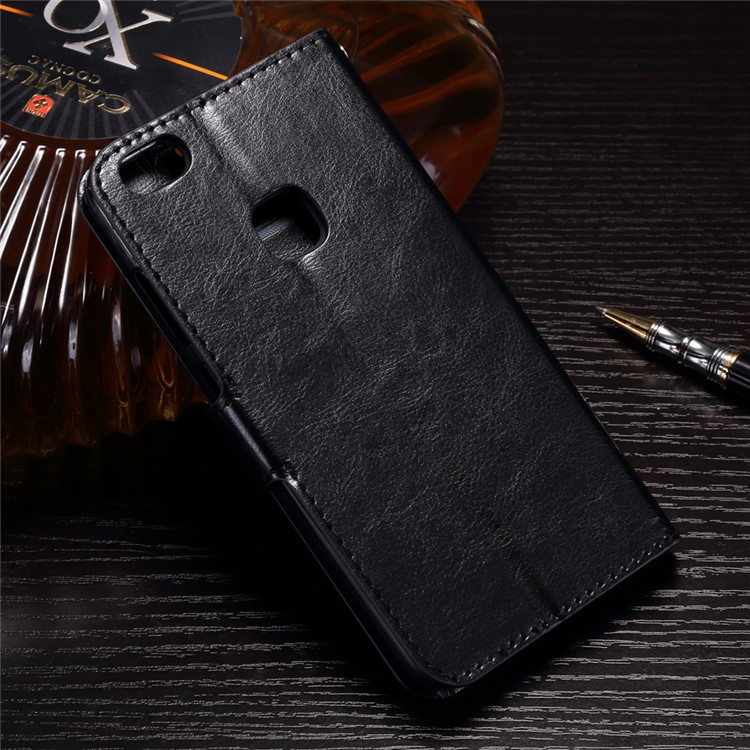 Crazy Horse ID/Credit Card Slots Leather Cell Phone Case for Huawei P10 Lite - Black-2