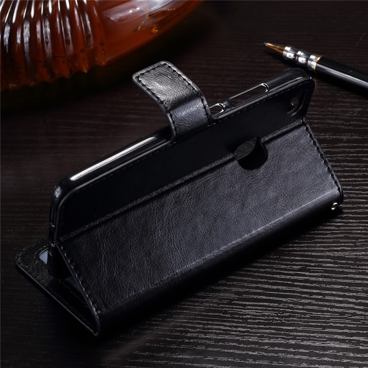 Crazy Horse ID/Credit Card Slots Leather Cell Phone Case for Huawei P10 Lite - Black-3