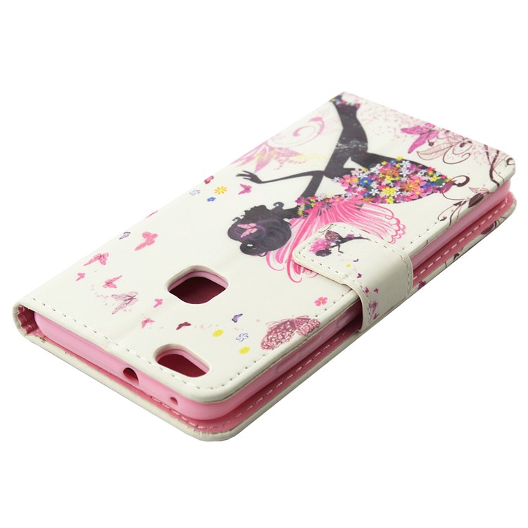 Pattern Printing Rhinestones Leather Wallet Stand Case for Huawei P10 Lite - Butterfly Fairy-5