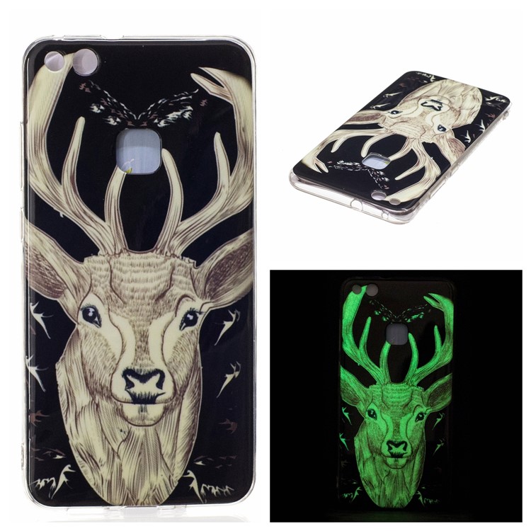 Noctilucent IMD Soft TPU Mobile Phone Case for Huawei P10 Lite - Elk-1