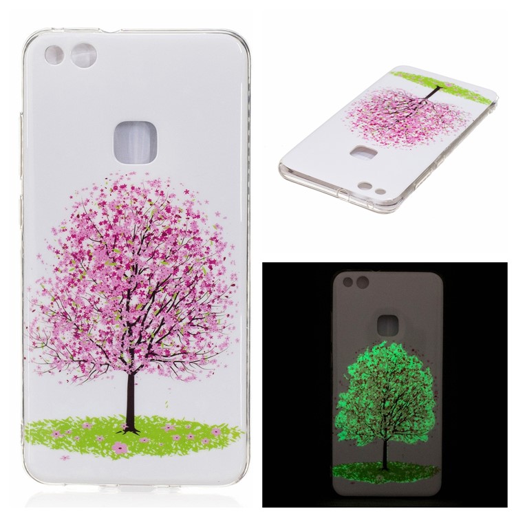 Noctilucent IMD Soft TPU Case Cover for Huawei P10 Lite - Pink Flower Tree-1