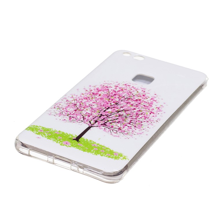 Noctilucent IMD Soft TPU Case Cover for Huawei P10 Lite - Pink Flower Tree-3