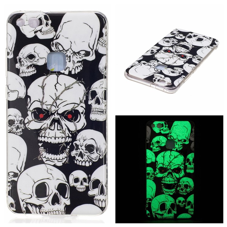 Noctilucent IMD Soft TPU Protective Case for Huawei P10 Lite - Skulls-1